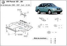 Acier plaque couvercle cache protection moteur VW Passat B5 (1988-1997)