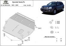 Acier plaque couvercle cache protection moteur Hyundai Santa Fe (2001-2006)