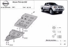 Acier plaque couvercle cache protection boîte de vitesses Nissan Pick Up (1997-2017)