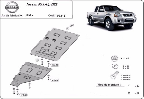Stalowa Osłona skrzyni biegów Nissan Pick Up (1997-2017)