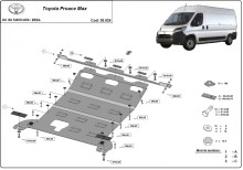 Acier plaque couvercle cache protection moteur Toyota Proace Max (2024-2026)