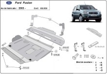 Acier plaque couvercle cache protection moteur Ford Fusion (2003-2012)