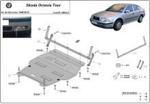 Aluminium Osłona pod silnik Skoda Octavia (1998-2010)