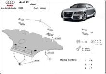 Acier plaque couvercle cache protection moteur Audi A5, diesel (2008-2016)