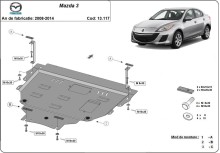 Acier plaque couvercle cache protection moteur Mazda 3 (2008-2014)