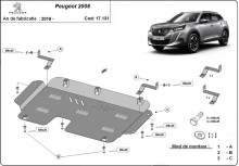 Acier plaque couvercle cache protection moteur Peugeot 208 (2019-2026)
