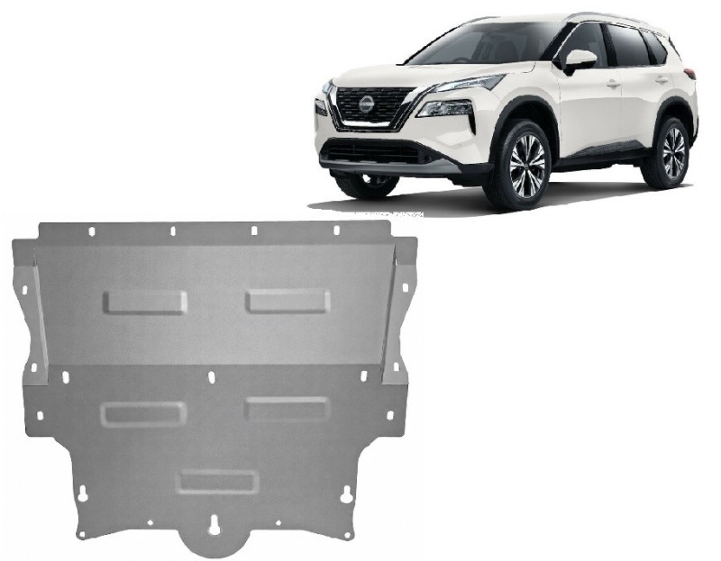 Aluminium plaque couvercle cache protection moteur Nissan X-Trail (2021-2026)