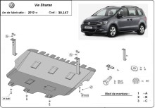 Acier plaque couvercle cache protection moteur Volkswagen T-Roc - automatique (2010-2022)