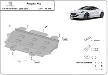 Acier plaque couvercle cache protection moteur Peugeot 2008 (2009-2015)