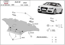 Acier plaque couvercle cache protection moteur Audi A4 B8, diesel (2008-2014)