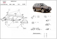 Acier plaque couvercle cache protection moteur Audi Allroad A6 (2000-2005)