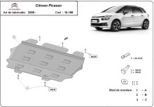 Acier plaque couvercle cache protection moteur Citroen C4 Picasso (2008-2013)
