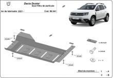 Acier plaque couvercle cache protection de FAP DPF Dacia Duster (2021-2024)