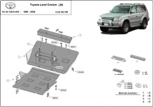 Acier plaque couvercle cache protection moteur Toyota Land Cruiser (1995-2002)