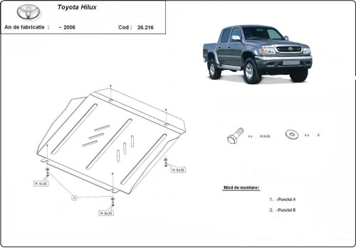 Stalowa Osłona pod silnik Toyota Hilux (2000-2004)