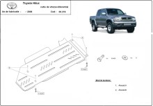 Acier plaque couvercle cache protection moteur Toyota Hilux (2000-2004)