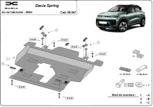Acier plaque couvercle cache protection moteur Dacia Spring (2024-2026)