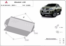 Acier plaque couvercle cache protection de radiateur Mitsubishi L200 (2015-2026)