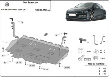 Aluminium plaque couvercle cache protection moteur Volkswagen Scirocco (2008-2017)