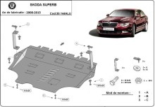 Aluminium plaque couvercle cache protection moteur Skoda Superb (2008-2015)