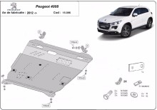 Acier plaque couvercle cache protection moteur Peugeot 407 (2012-2017)