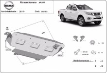 Acier plaque couvercle cache protection de radiateur Nissan Navara NP300 (2015-2021)