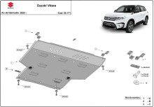 Acier plaque couvercle cache protection moteur Suzuki Vitara (2023-2026)