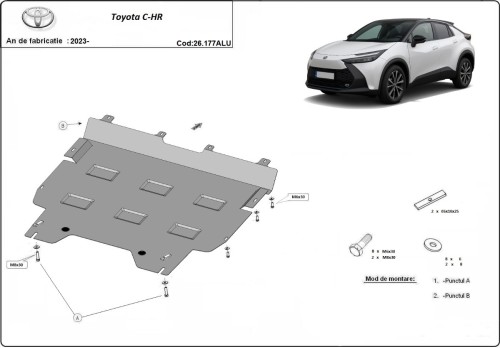Aluminium Osłona pod silnik Toyota C-HR (2023-2026)