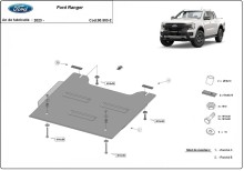 Acier plaque couvercle cache protection boîte de transfert Ford Ranger (2023-2026)