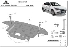 Acier plaque couvercle cache protection moteur Hyundai i20 (2015-2020)