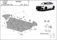 Acier plaque couvercle cache protection moteur Audi Q8 (2018-2026)