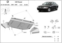 Acier plaque couvercle cache protection moteur VW Passat B6 (2001-2005)