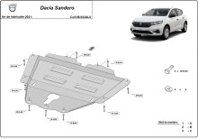 Aluminium plaque couvercle cache protection moteur Dacia Sandero III (2021-2026)