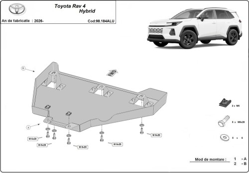 Aluminium - Osłona dyferencjału Toyota Rav4 (2026-2026)