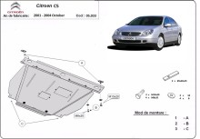 Acier plaque couvercle cache protection moteur Citroen C5 (2001-2004)