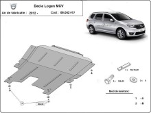 Aluminium plaque couvercle cache protection moteur Dacia Logan (2012-2020)