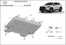 Acier plaque couvercle cache protection moteur Toyota Corolla Cross (2022-2026)