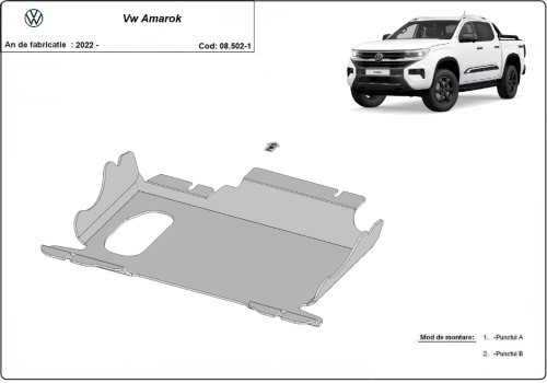 Acier plaque couvercle cache protection moteur Volkswagen Amarok (2022-2026)