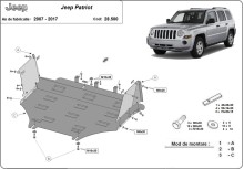 Acier plaque couvercle cache protection moteur Jeep Renegade (2007-2017)