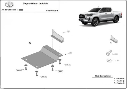 Stalowa Osłona czujniki DPF Toyota Hilux (2021-2026)