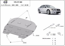 Acier plaque couvercle cache protection moteur Volvo S80 (2000-2009)