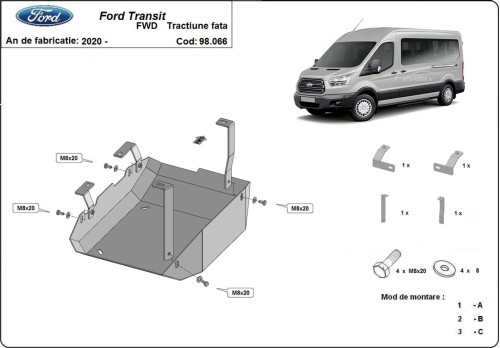 Stalowa Stalowa Osłona AdBlue Ford Transit (2020-2026)