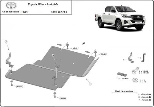 Stalowa Osłona dyferencjału Toyota Hilux Invincible (2021-2026)