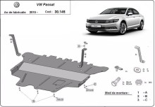 Acier plaque couvercle cache protection moteur VW Passat B5, B5.5 (2014-2023)