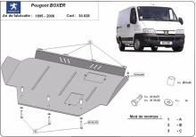 Acier plaque couvercle cache protection moteur Peugeot Boxer (1996-2006)
