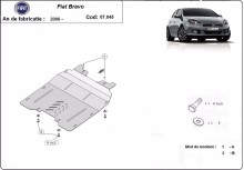Acier plaque couvercle cache protection moteur Fiat Bravo (2007-2014)