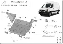 Acier plaque couvercle cache protection moteur Mercedes Sprinter-RWD (2006-2017)