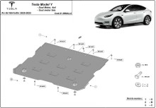 Aluminium plaque couvercle cache protection moteur Tesla Model Y (2020-2023)