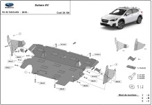 Acier plaque couvercle cache protection moteur Subaru XV (2018-2022)