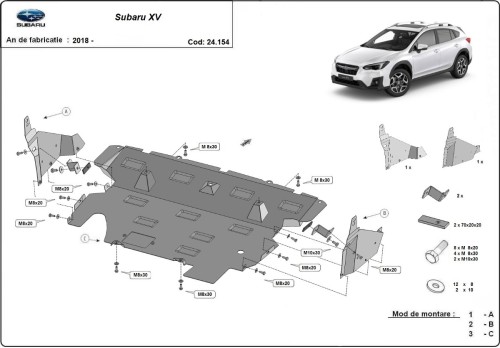 Stalowa Osłona pod silnik Subaru XV (2018-2022)